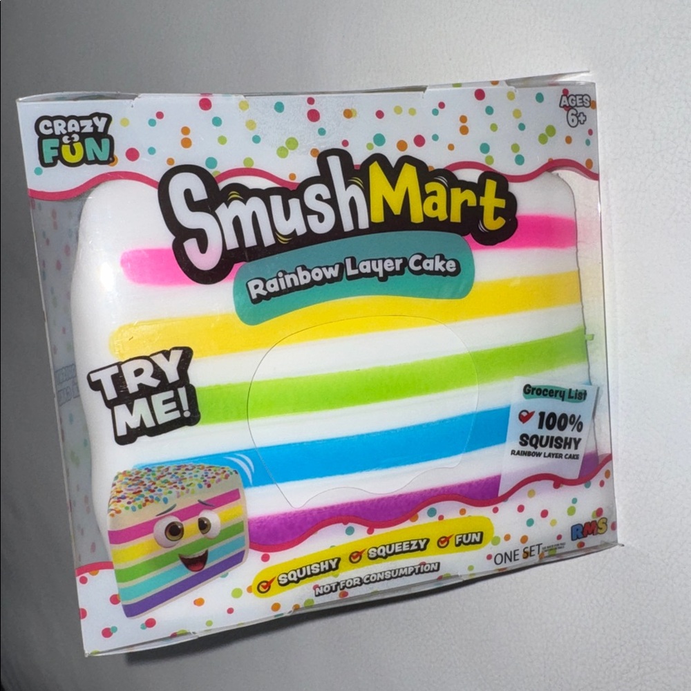 Crazy Fun SmushMart Rainbow Layer Cake RMS Squishy Squeeze NEW SHIPS TODAY!